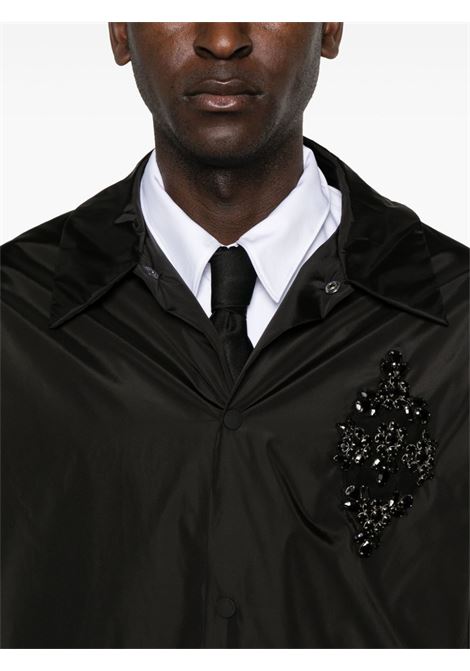 Black crystal-appliqué midi coat Simone Rocha - men SIMONE ROCHA | 2055B1067BLK